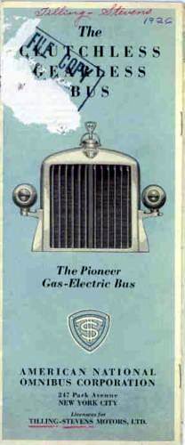 1926 Tilling Stevens Gas Electric Bus US Brochure