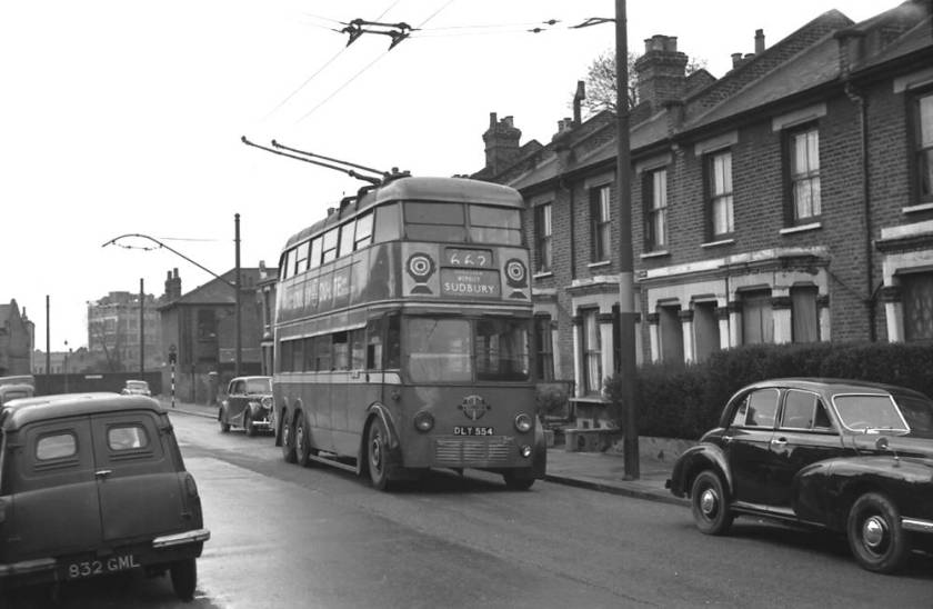1936 London Transport Class E1 trolleybus 554, DLY554 554