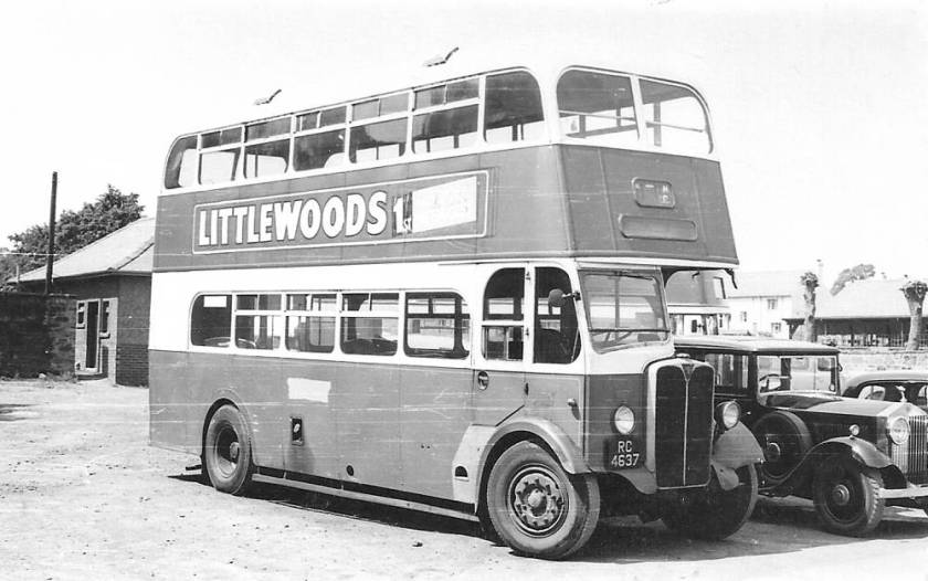 1937 AEC Regent with a Weymann body and rebodied in October 1948 by Willowbrook