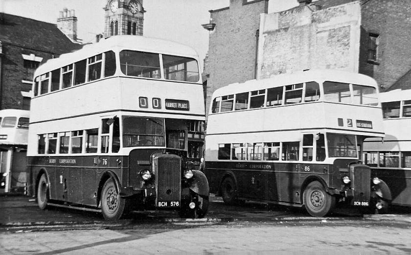 1949+1950 Derby 76, BCH576, and 86, BCH886, were both Daimler CVD6's with Brush H30-26R bodies
