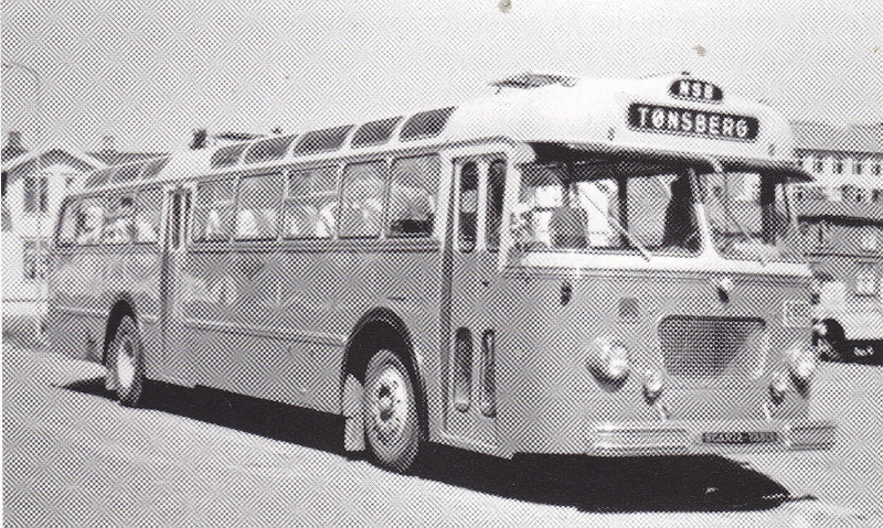 1961 Scania-Vabis BF75-61 mod tilhørende VSB Vestfoldrutene. Bussen hadde M58-karosseri fra VBK