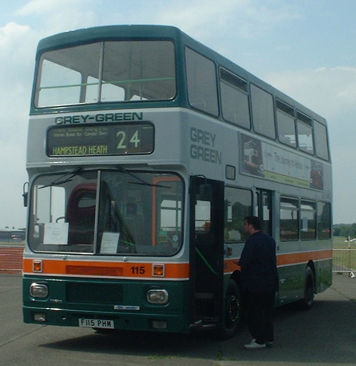 1988 Volvo C10M Preserved Grey-Green bus 115 (F115 PHM)Volvo Citybus Alexander RV, 2003 North Weald bus rally
