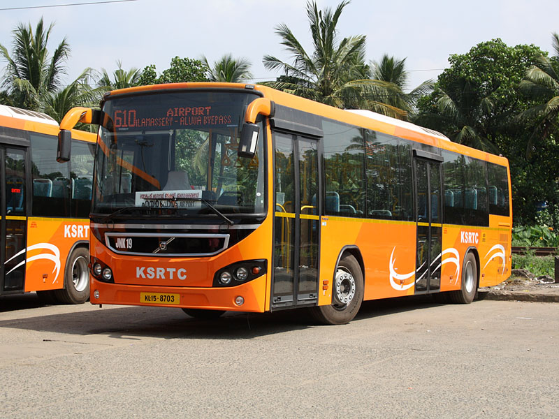 A KSRTC bus with Volvo B7RLE's latest bodywork