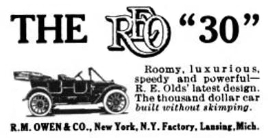 1912 REO advertisement - R. M. Owens & Co.