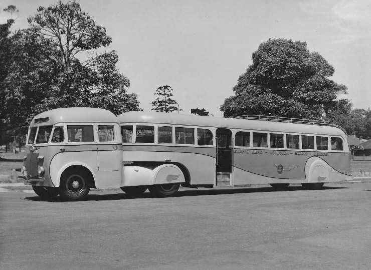 1945 Sydney built REO White Semi-trailer bus with MBA body 1945