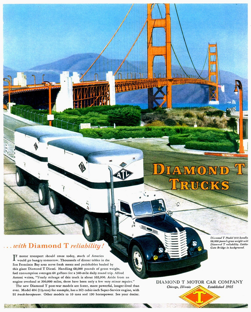 1948 Diamond T Truck Model 910 at Golden Gate Bridge CA