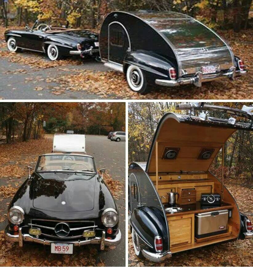 1959 Mercedes Benz with Caravan