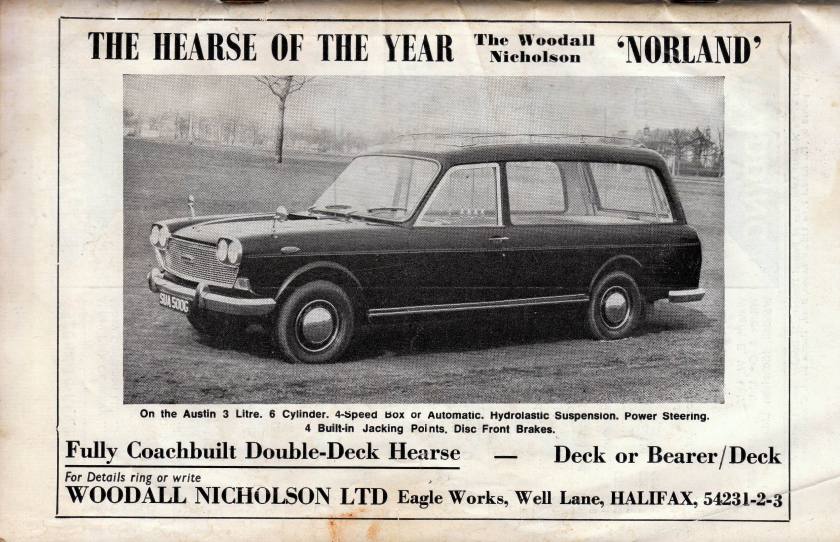 1970 Woodall Nicholson 'Norland'. Austin 3-Litre  hearse