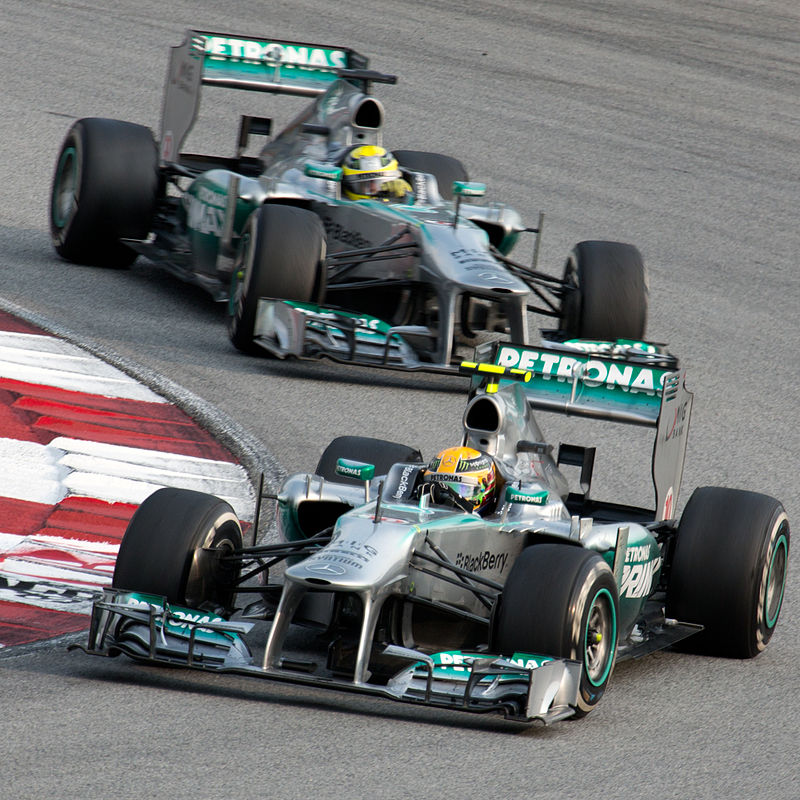 2013 Mercedes Formula One team at the 2013 Malaysian Grand Prix.