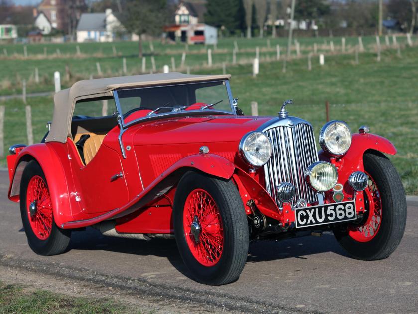 1927 ac six 1680 competition red retro side view cars grass