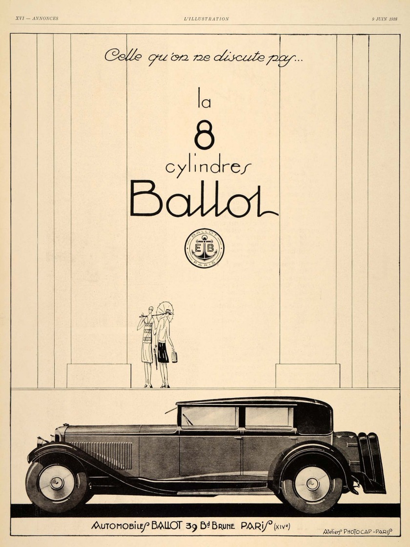 1928 ballot 8-cylinder ad