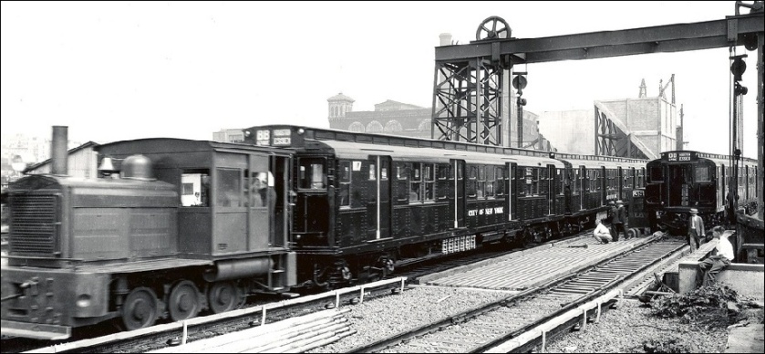 1931 American Car & Foundry-built R-1 number 107, being delivered at 207th Street Yard in August, 1931