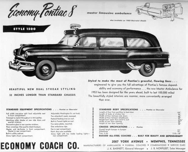 1943 Pontiac Economy Coach Ad  Hearse