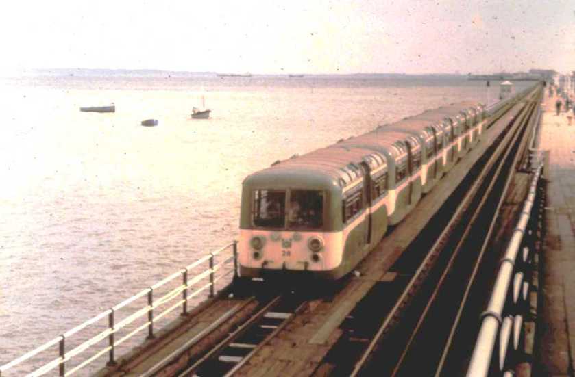 1949 Seven of the 28 Southend Pier Railway cars, built by AC-Cars