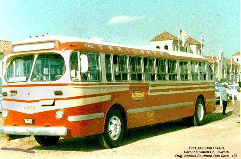 1951 ACF-Brill C-44-S Carolina Coach Co C-4176 Norfolk Bus Corp 176