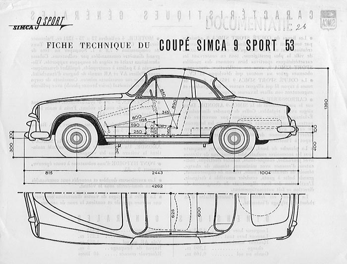 1953 simca 9 sport tek Coupé Simca 9 Sport