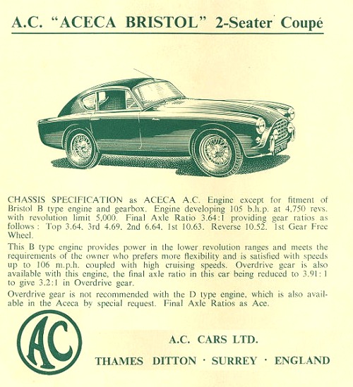 1959 AC aceca Bristol