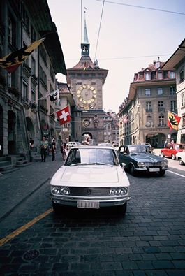 1968 A Mazda 1500 sedan (Luce circa 1968) on the streets of Bern, Switzerland.