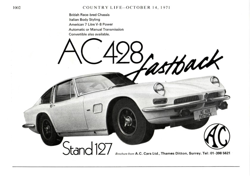 1972 AC 428 Frua Listing Full