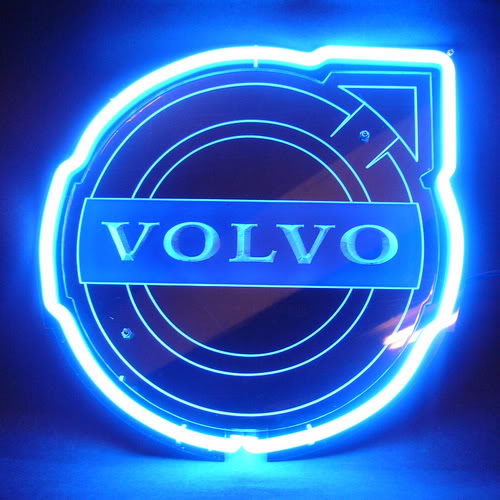 2005 Volvo Logo Round Blue Arrow Neon Bar Mancave Sign
