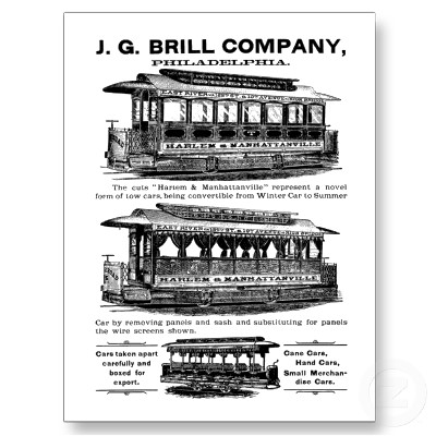 brill company streetcars and buses postcard