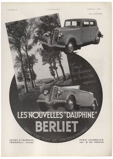1937 Berliet sedan and roadster