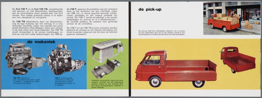 1965 FIAT 1100 T(benzine) TN (Diesel) Bedrijfswagen Brochure a