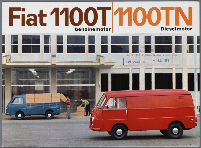 1965 FIAT 1100 T(benzine) TN (Diesel)  Bedrijfswagen Brochure