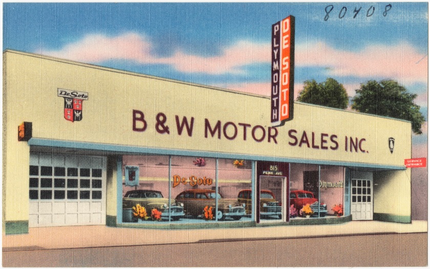 1930-45 De Soto Plymouth dealer B & W Motor Sales Inc