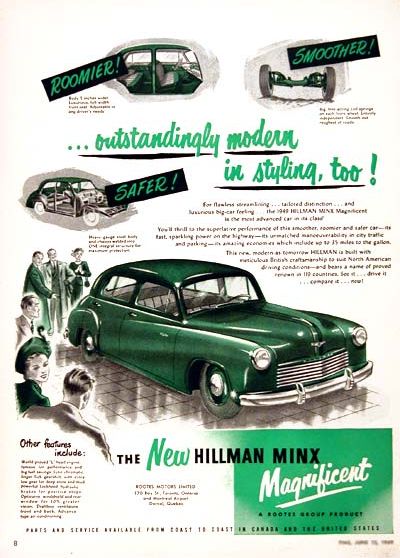 1949 hillman minx ad