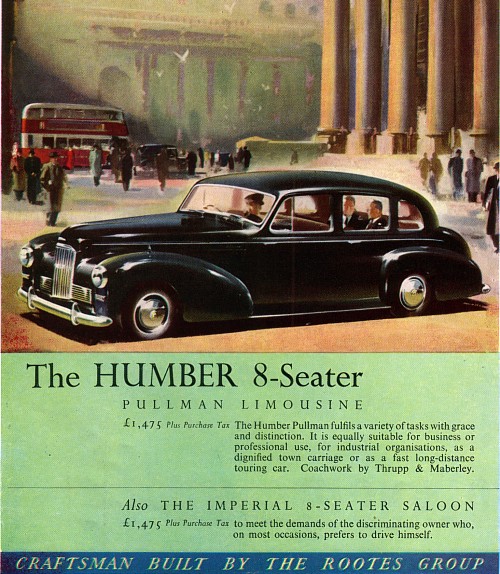 1951 humber pullman ad