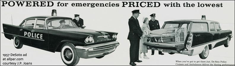 1957 De Soto police + ambulance