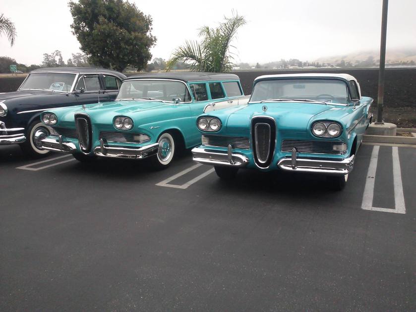 1958 pair of Turquoise Edsels