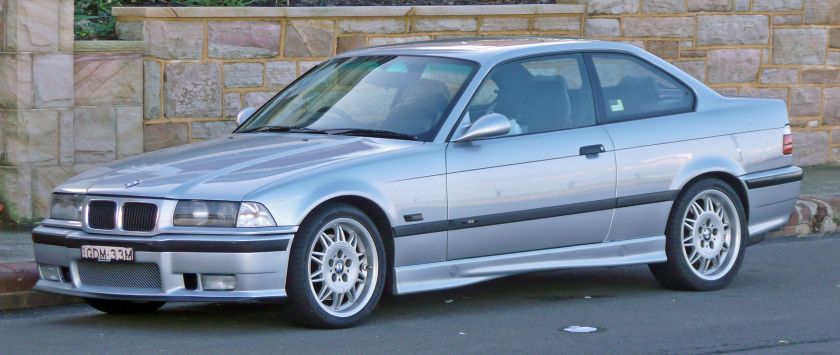 1995–1999 BMW M3 (E36) coupe, photographed in Cronulla, New South Wales, Australia.