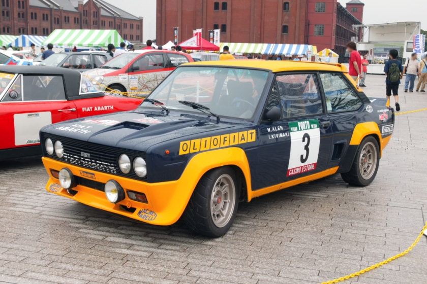 Fiat Abarth 131 rally car with OlioFiat livery