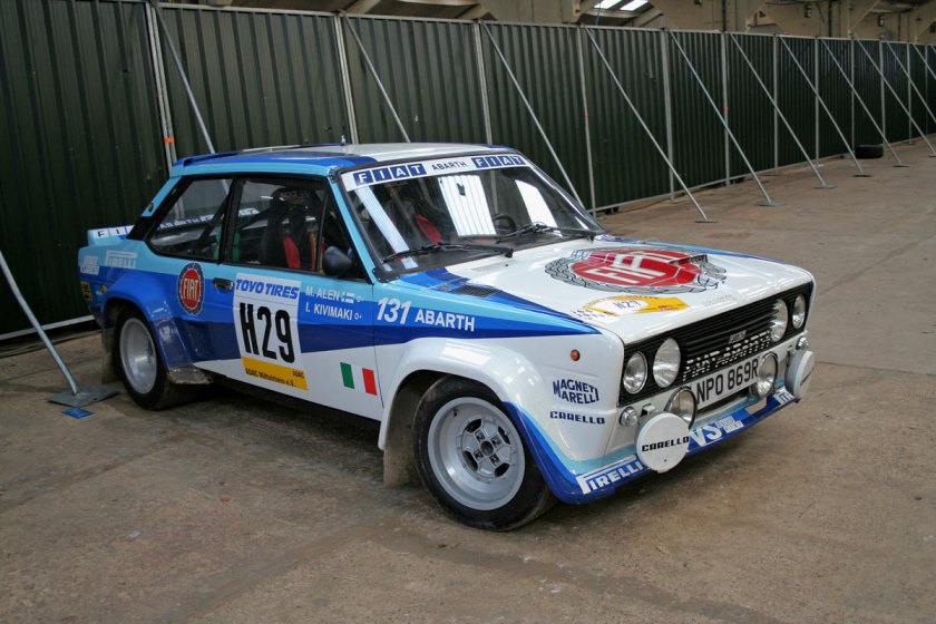 Fiat Abarth 131 rally car with Wreath Fiat livery