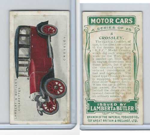 1922 L8-61 Lambert, Motor Cars, 1922, #4 Crossley