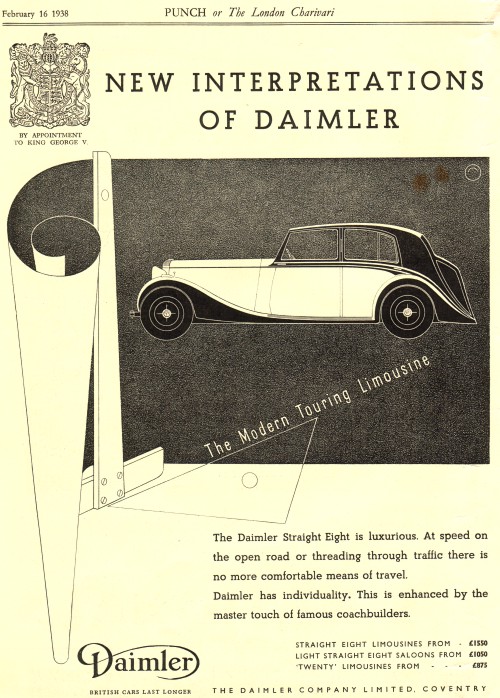1938 Daimler limo february ad