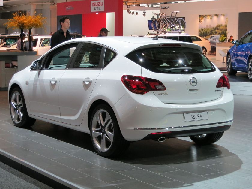 2012 Opel Astra (AS) Sport 5-door hatchback, photographed at the 2012 Australian International Motor Show, Sydney, New South Wales, Australia
