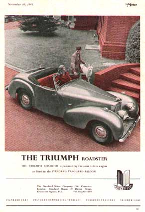 1949 triumph roadster advert