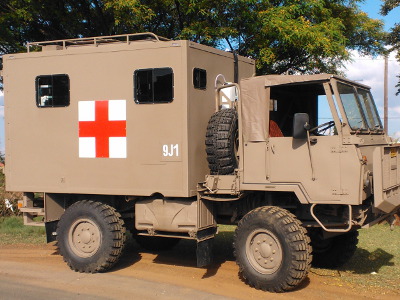 Samil mounted ambulance for the SA Military Health Service.