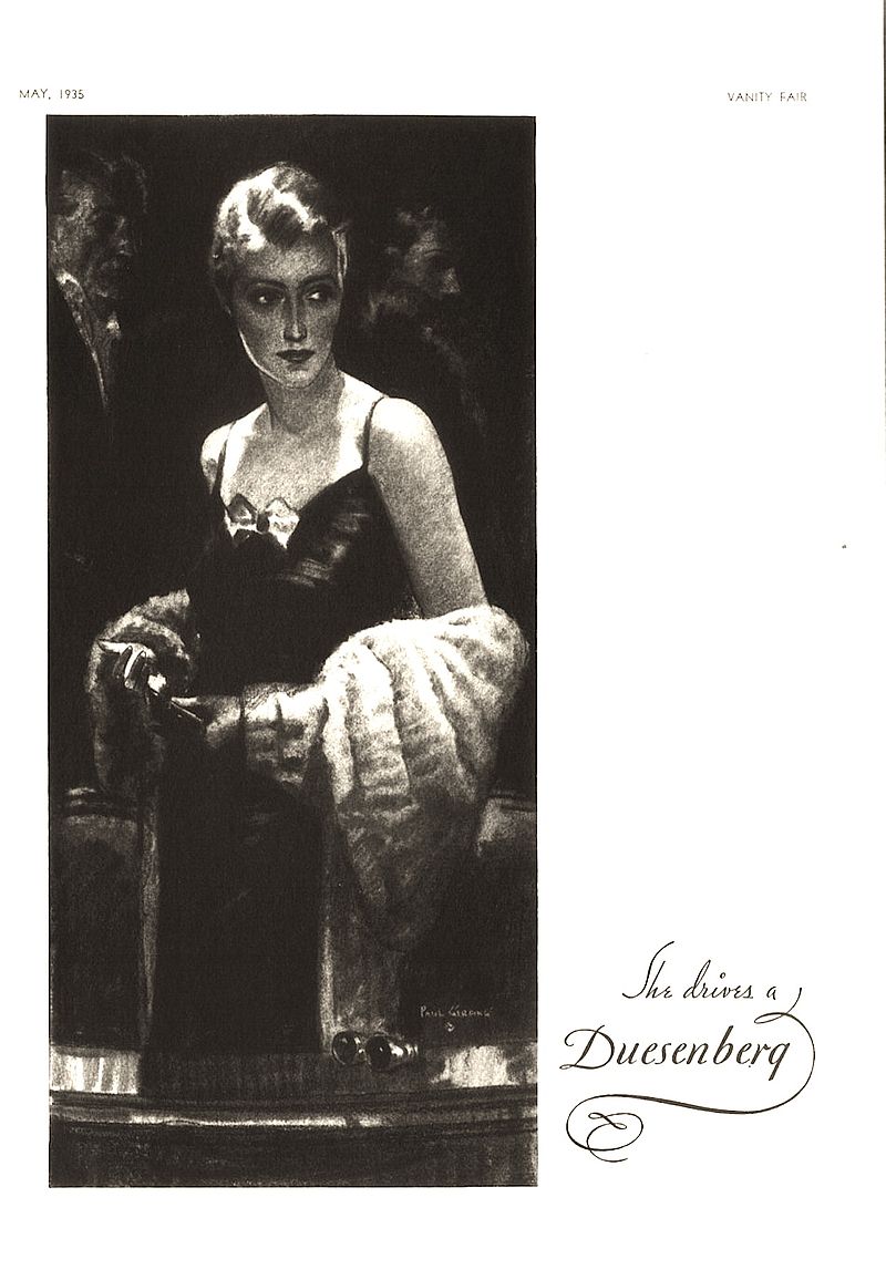 1935 Vanity Fair Magazine Duesenberg advertisement