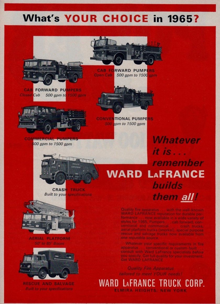 1965 WARD LaFRANCE ASKS WHAT YOU CHOICE 64 AD