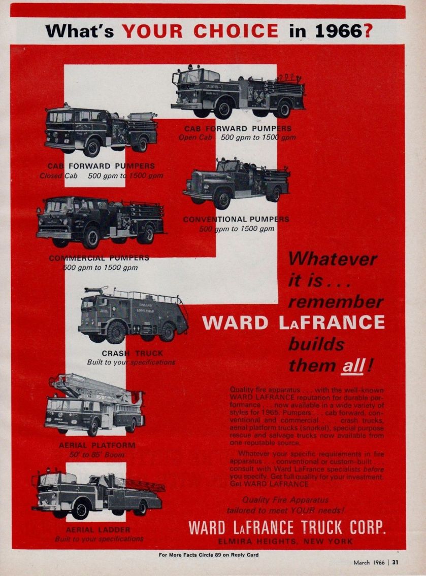 1966 WARD LaFRANCE GIVES AN CHOICE AD