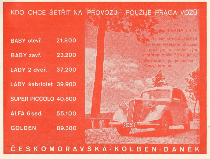 1936 Praga reklama - Autosport 10-1936
