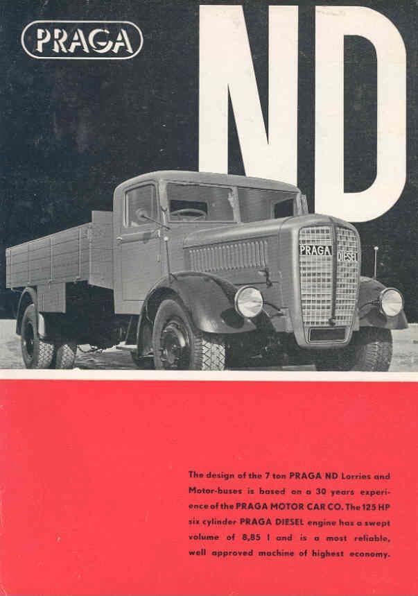 1939 Praga ND 7Ton Diesel Truck Brochure Czechoslovakia wd9241