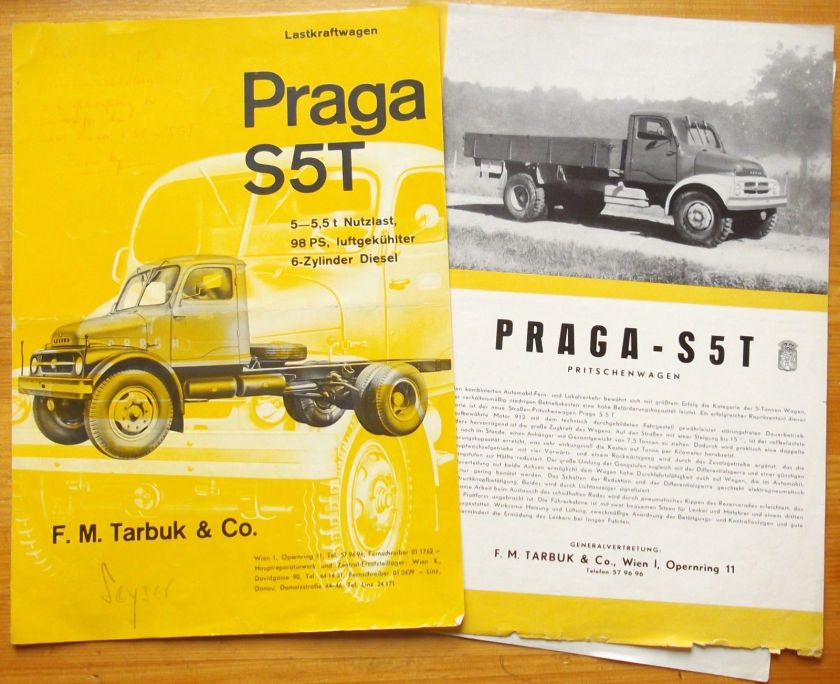 1960 Prospekt brochure Katalog LKW Praga S5T S5T-K S 5 T - K ed. 06-1960