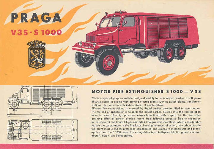 1961 Praga Airport Fire Truck Brochure Czechoslovakia wo8130-JGVXG2