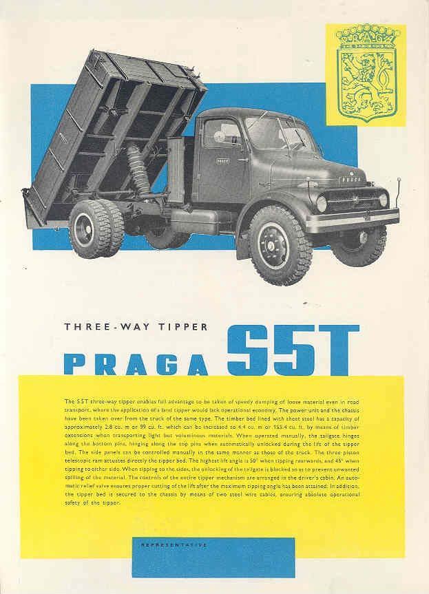 1961 Praga S5T Dump Truck Brochure Czechoslovakia wj6888