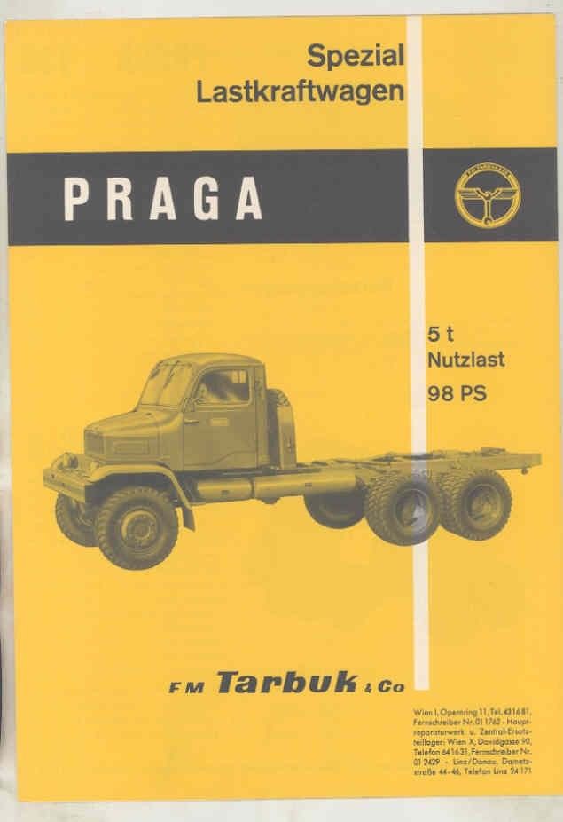 1964 Praga V3S 5Tn Construction Dump Tank Logging Truck Brochure